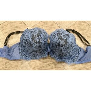 Victoria's Secret Lined Demi Dream Angels Underwire Bra Blue Lace Sz 40 D